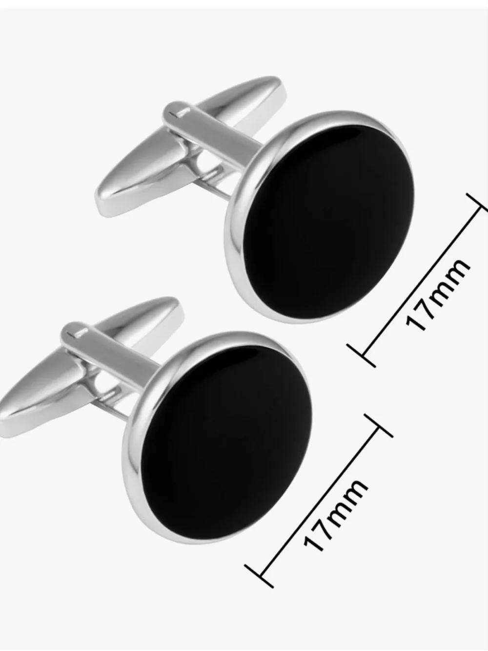 Dannyshi Black Round Men's Cufflinks with gift box